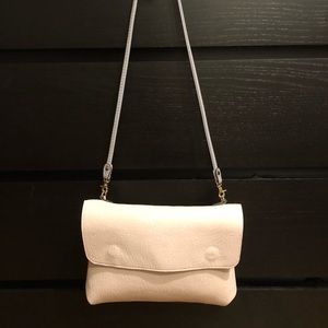 Blush Shoulder Bag w/ Grey Strap (Vegan Leather)